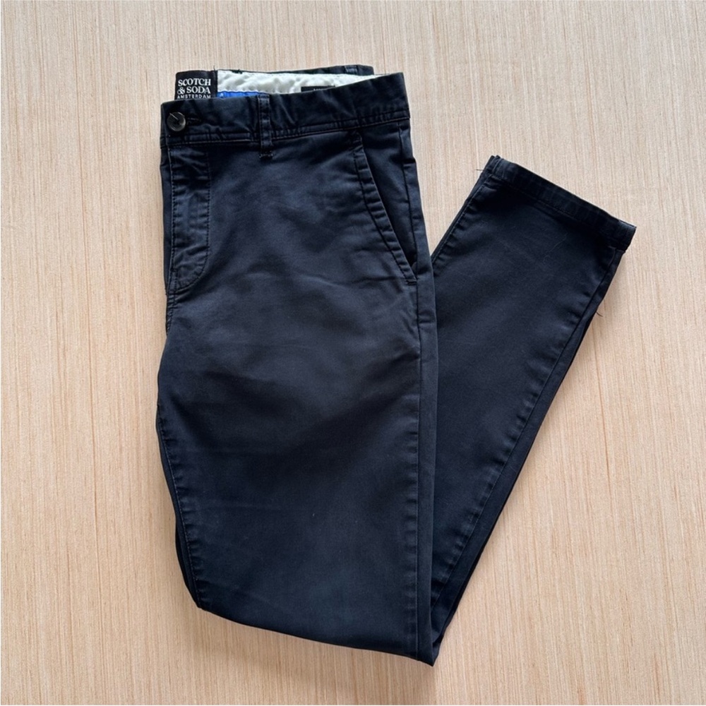 Scotch & Soda Men's Navy Blue Mott Chino Pants